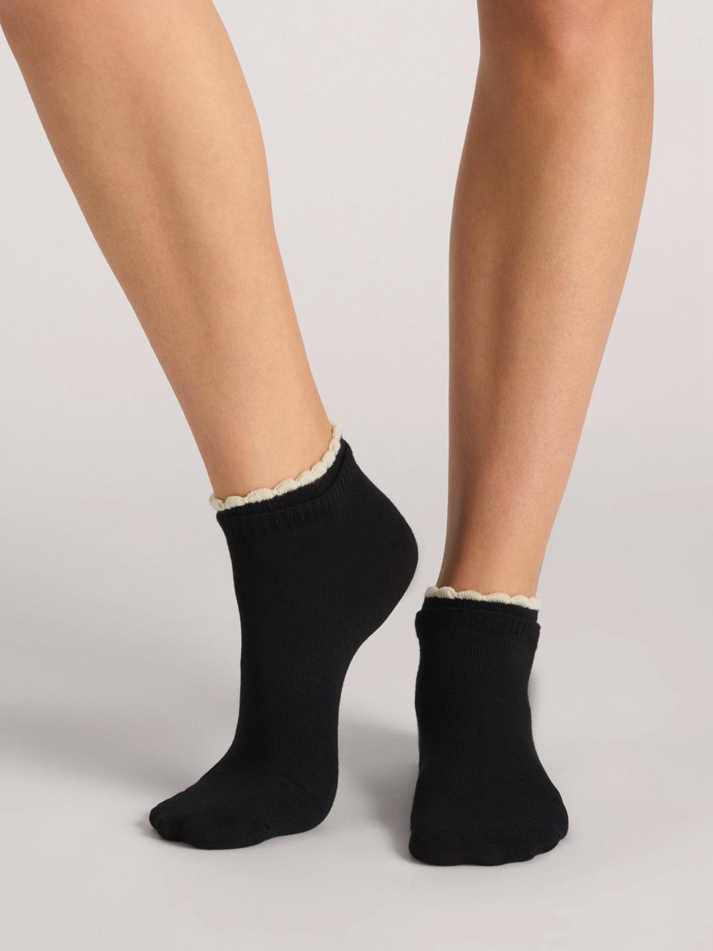 Black Ted Baker 3 Pack Scalloped Low Cut Ankle Women Socks | SG  8501-IEZFA