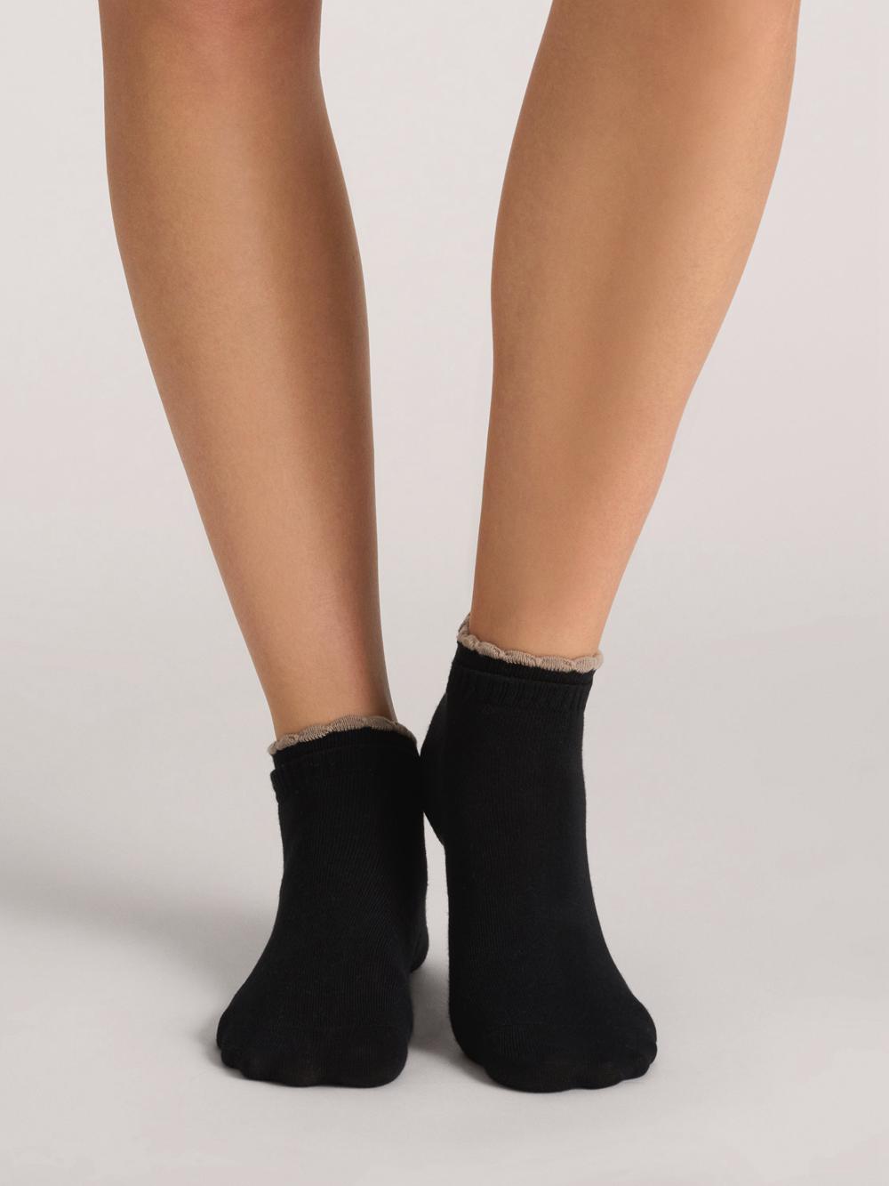 Black Ted Baker 3 Pack Scalloped Low Cut Ankle Women Socks | SG  8501-IEZFA