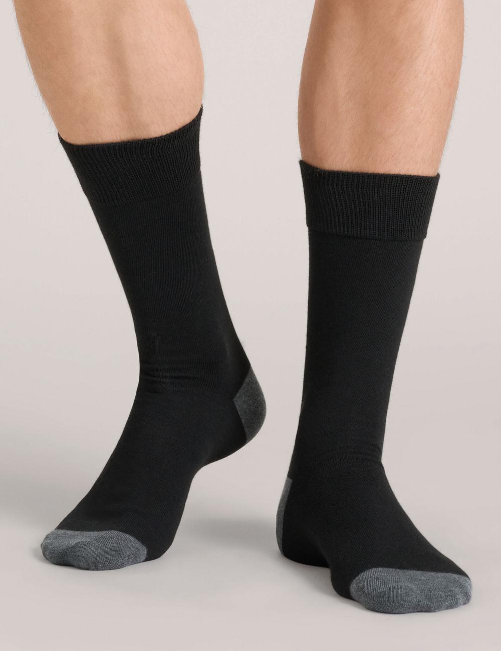 Black Ted Baker 6 Pack Contrast Heel Toe Crew Men Socks | SG  9476-LHGFX