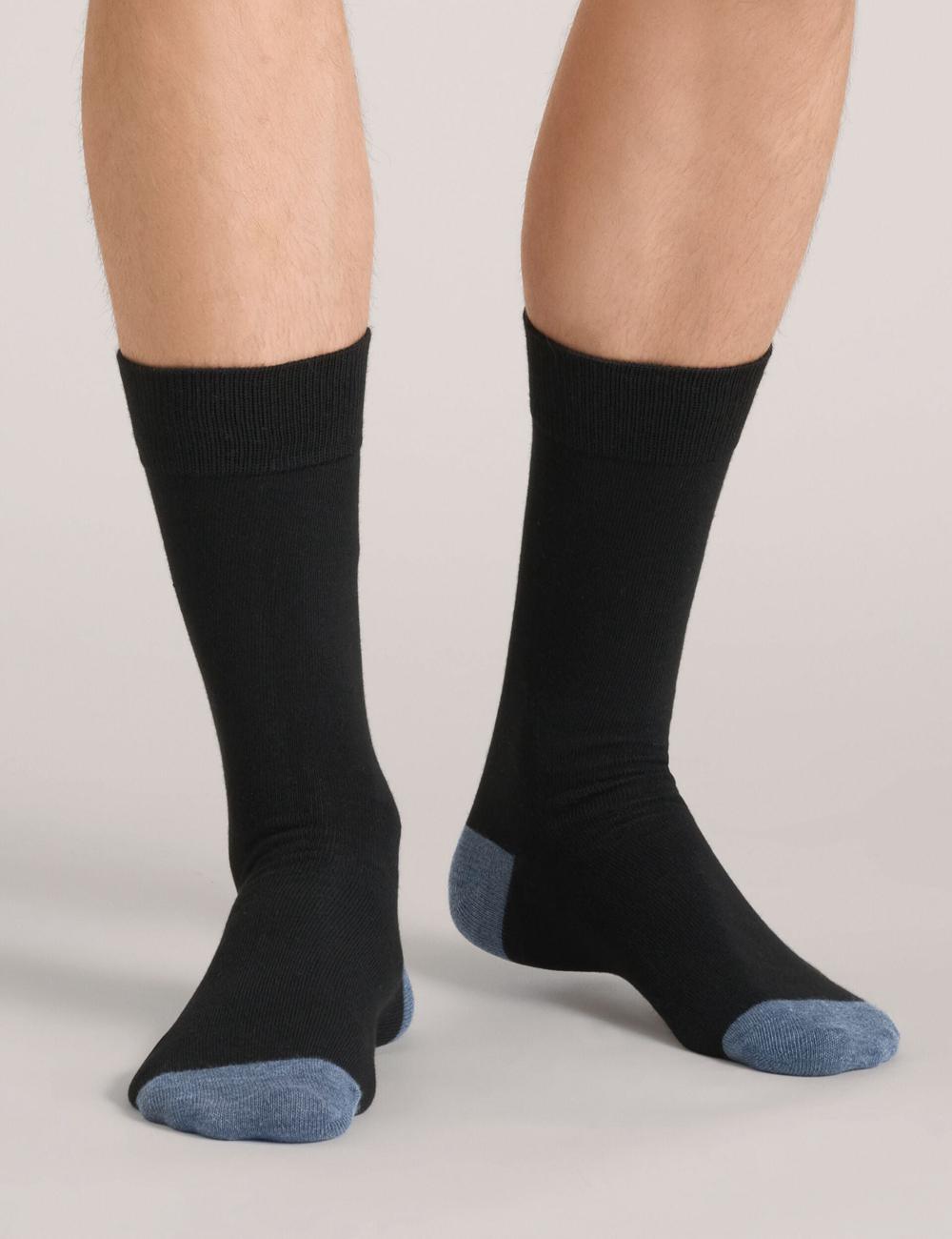 Black Ted Baker 6 Pack Contrast Heel Toe Crew Men Socks | SG  9476-LHGFX