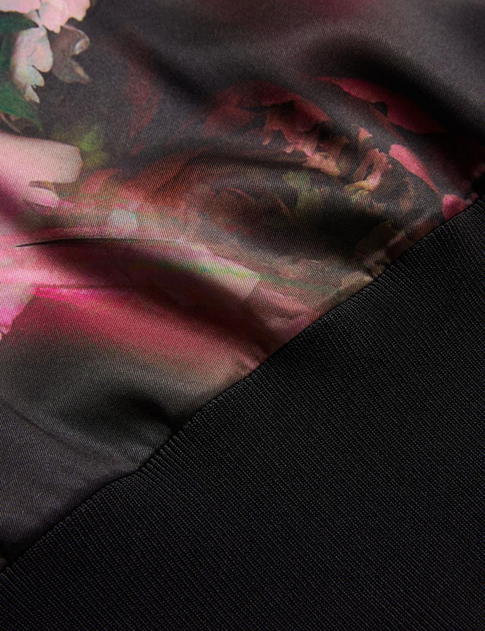 Black Ted Baker ASTHAA - Floral Woven Front Short Sleeve Top Women Blouses | SG  3467-PHLRJ