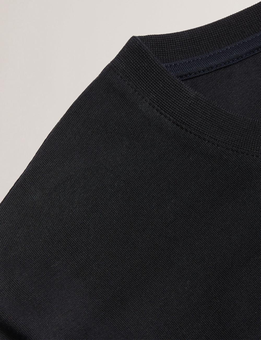 Black Ted Baker BEXLI - Regular Fit Long Sleeve Cotton Men T-Shirts | SG  9703-XEHYW