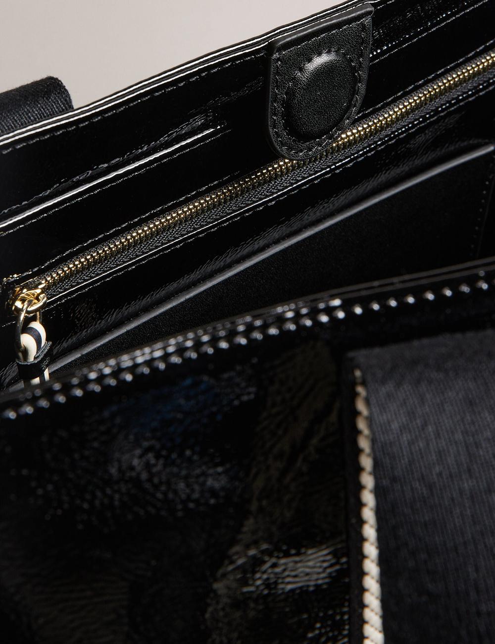 Black Ted Baker CELINIE - Branded Webbing Faux Leather Women Tote Bags | SG  9547-QCDSK