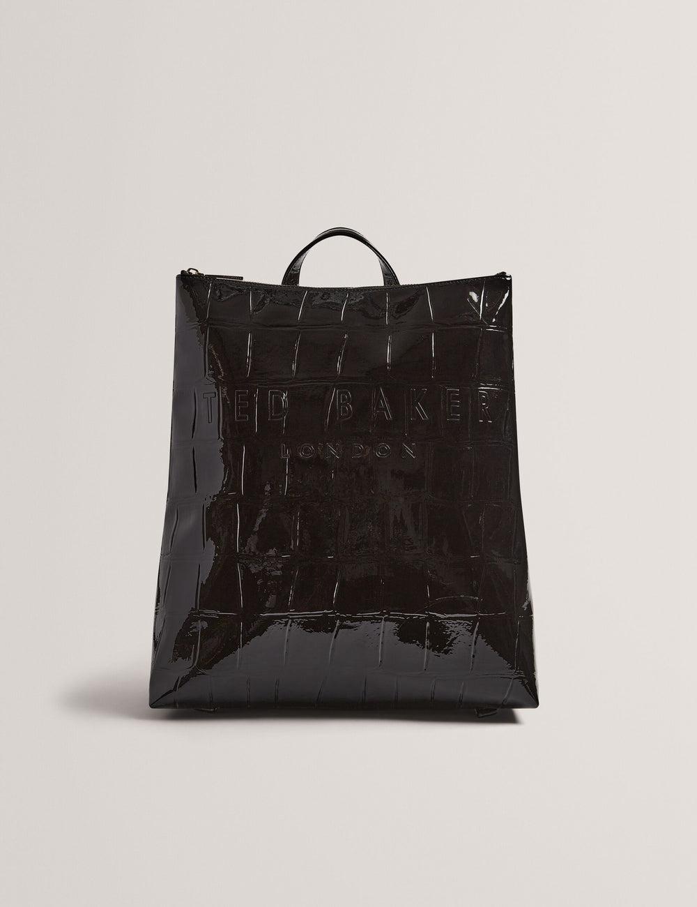 Black Ted Baker CROCLEE - Croc Effect Faux Leather Backpack Women Backpacks | SG  7184-EDVIQ