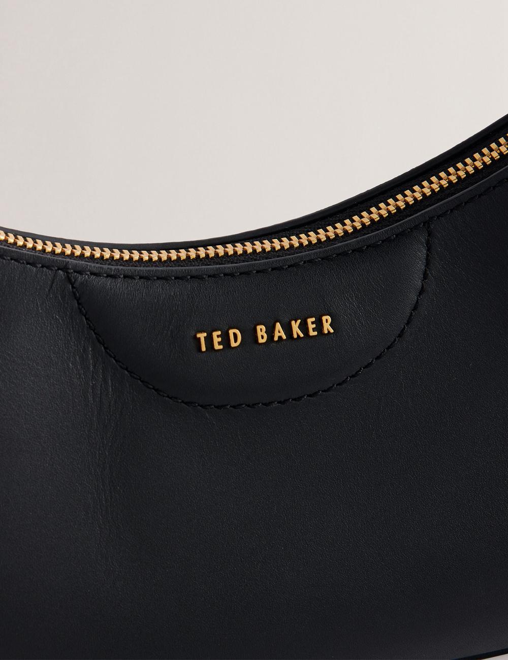 Black Ted Baker ESSIY - Leatheruette With Webbing Strap Women Shoulder Bags | SG  3286-BHWAQ