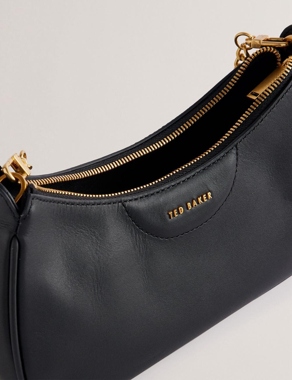 Black Ted Baker ESSIY - Leatheruette With Webbing Strap Women Shoulder Bags | SG  3286-BHWAQ