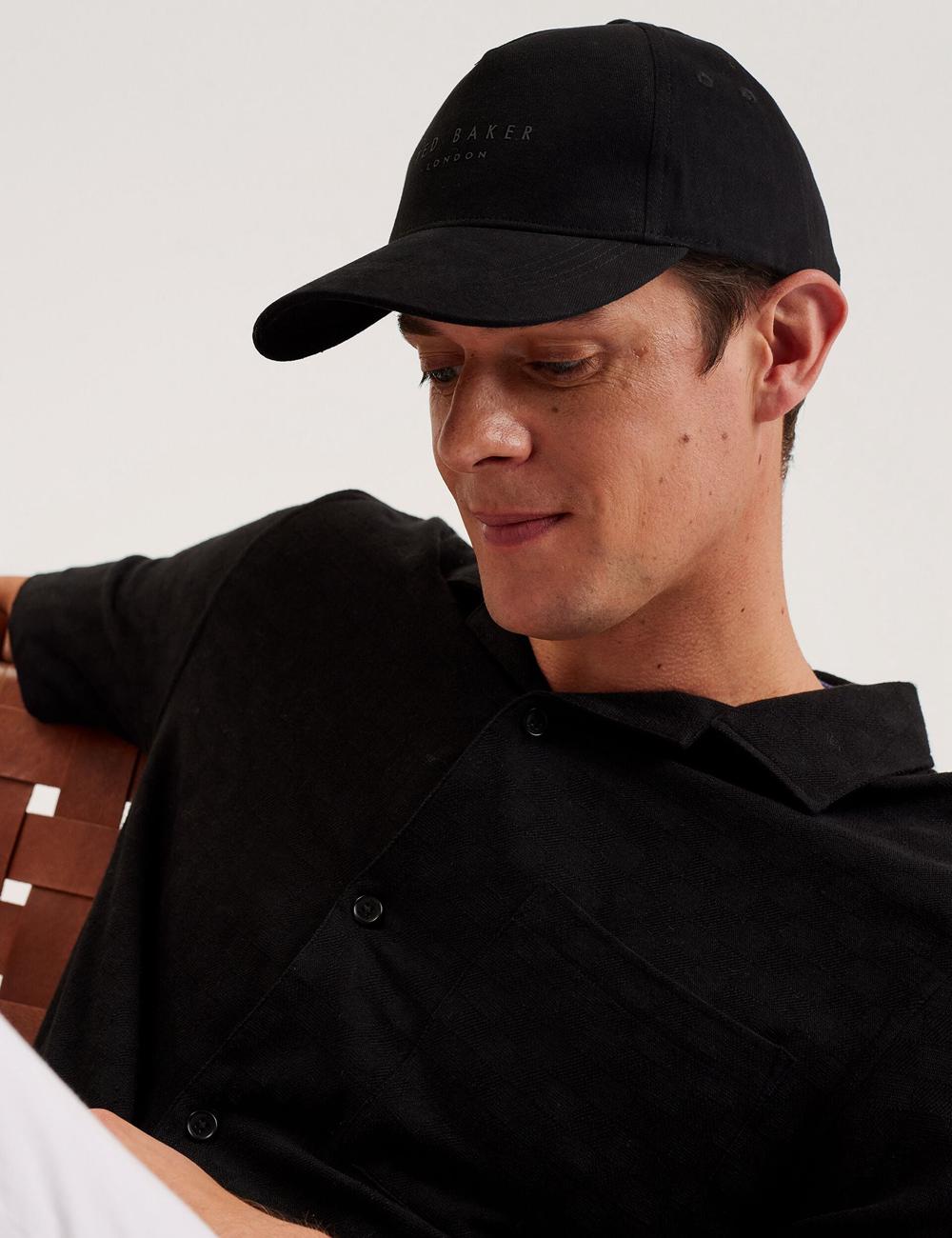 Black Ted Baker FREDDS – Branded Men Baseball Caps | SG  8672-YVWSO