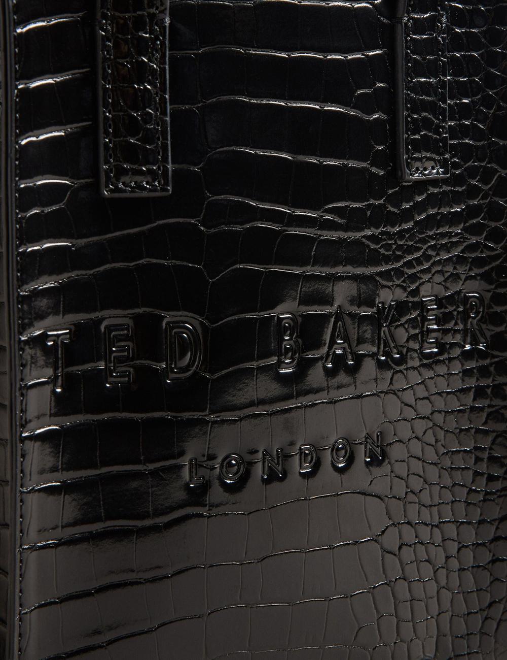 Black Ted Baker GATOCON - Mini Croc Effect Icon Women Tote Bags | SG  2913-RIHLU