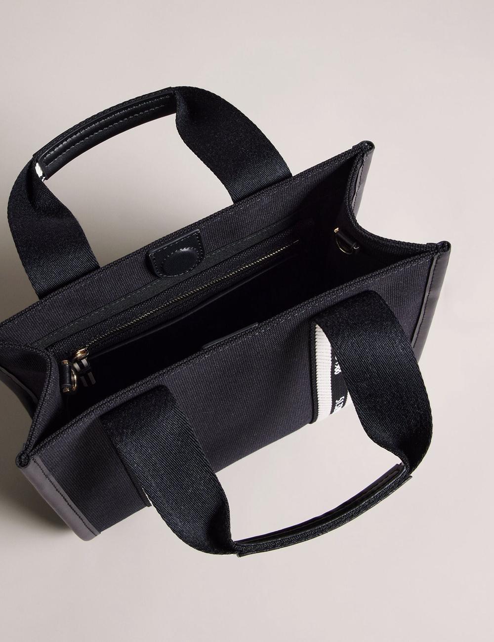 Black Ted Baker GEORJEA - Branded Webbing Canvas Small Women Tote Bags | SG  6125-VDJBR