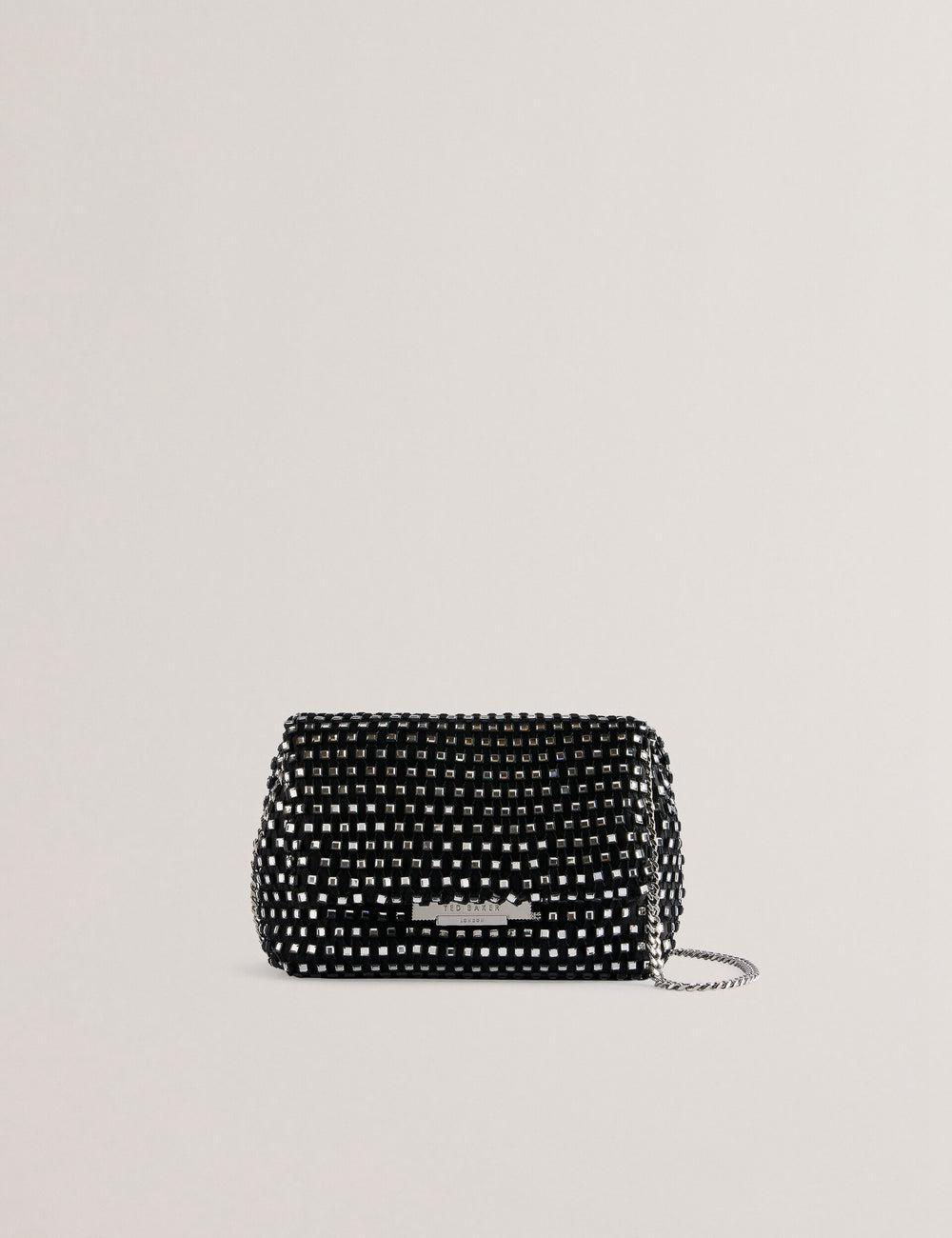 Black Ted Baker GLITSZI - Crystal Cage Mini Women Crossbody Bags | SG  6150-SRPJX