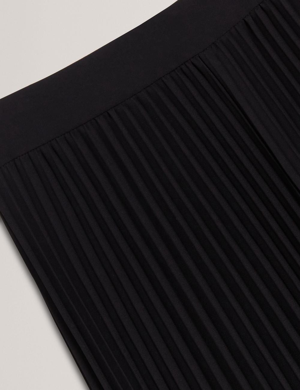Black Ted Baker HARYX - Pleated Wide Leg Palazzo Women Trousers | SG  2596-SLKPH