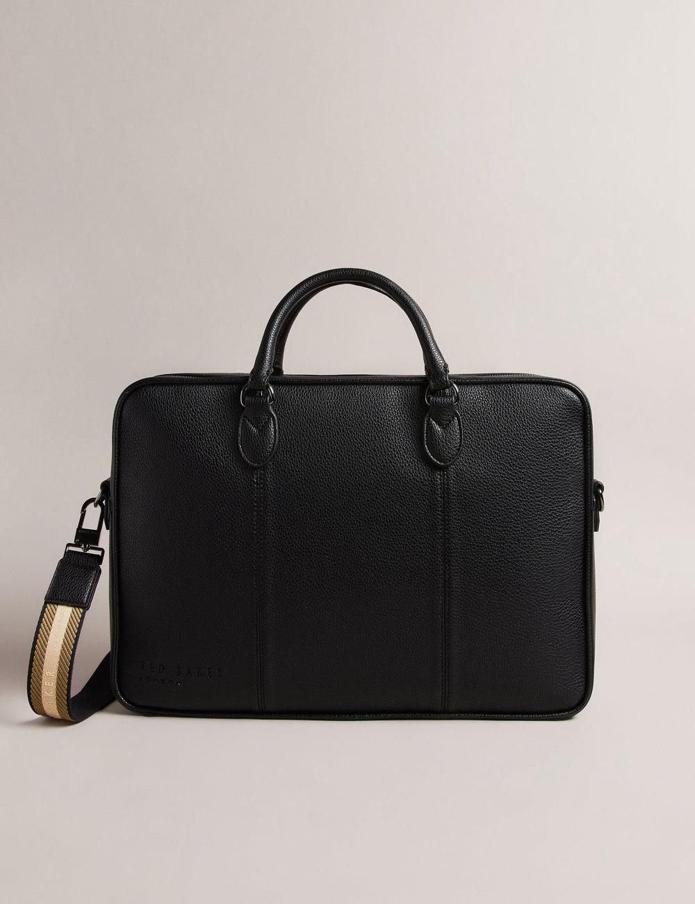 Black Ted Baker KADEN - Branded Webbing PU Leather Document Men Shoulder Bags | SG  0748-TXMWK