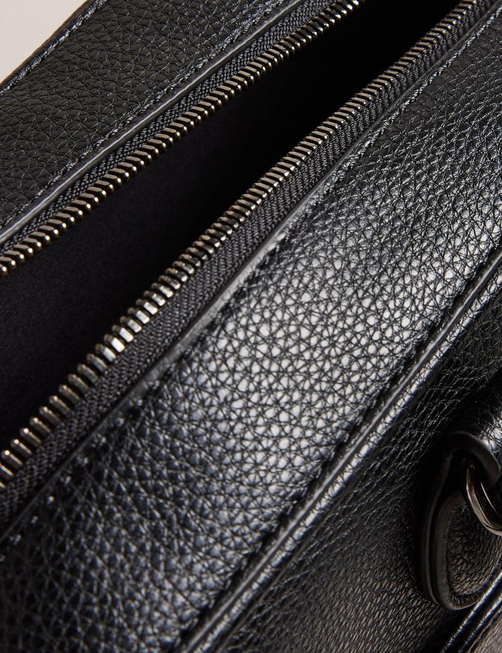 Black Ted Baker KADEN - Branded Webbing PU Leather Document Men Shoulder Bags | SG  0748-TXMWK