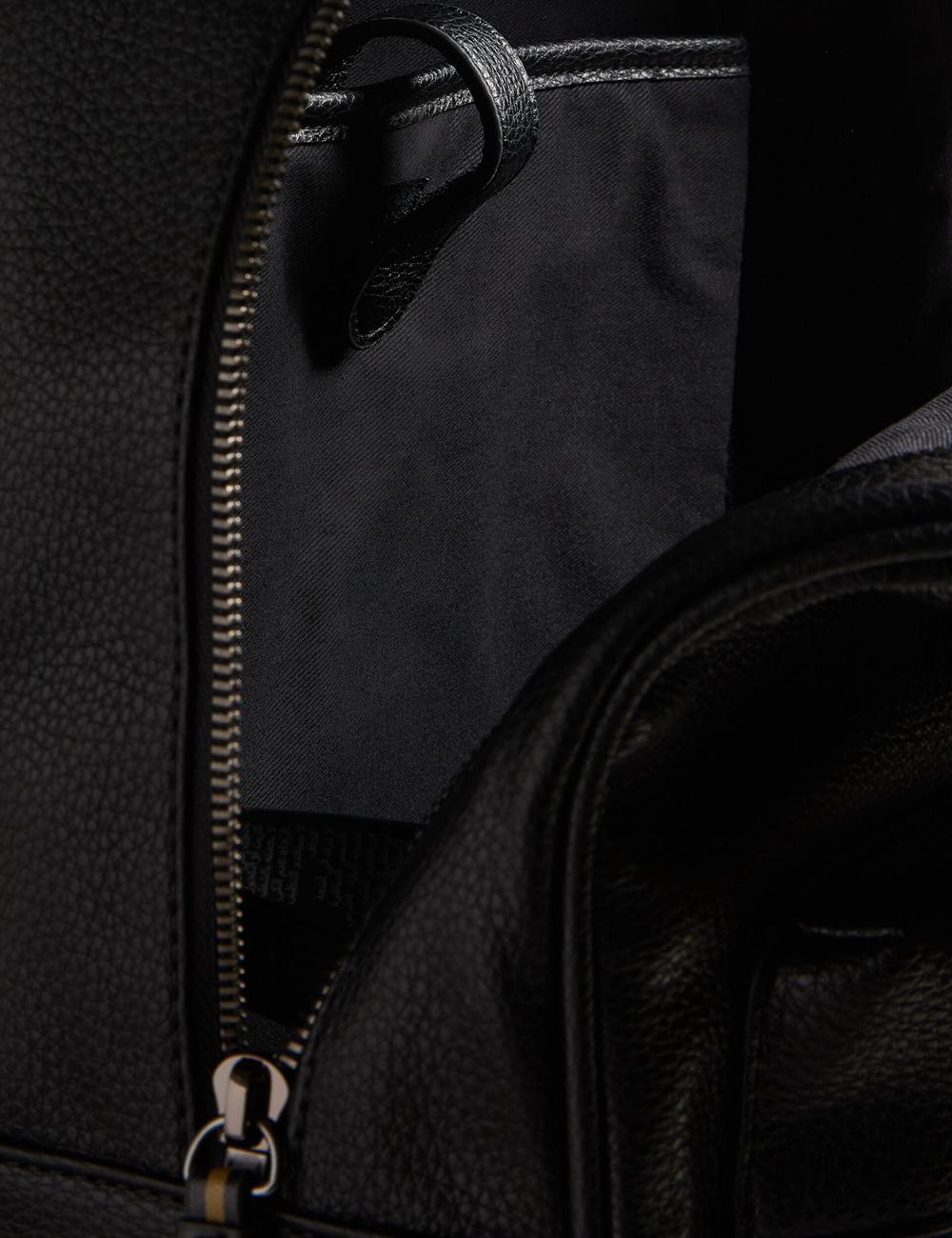 Black Ted Baker KAILEB - Webbing Strap Faux Leather Men Backpacks | SG  3908-MUKEW