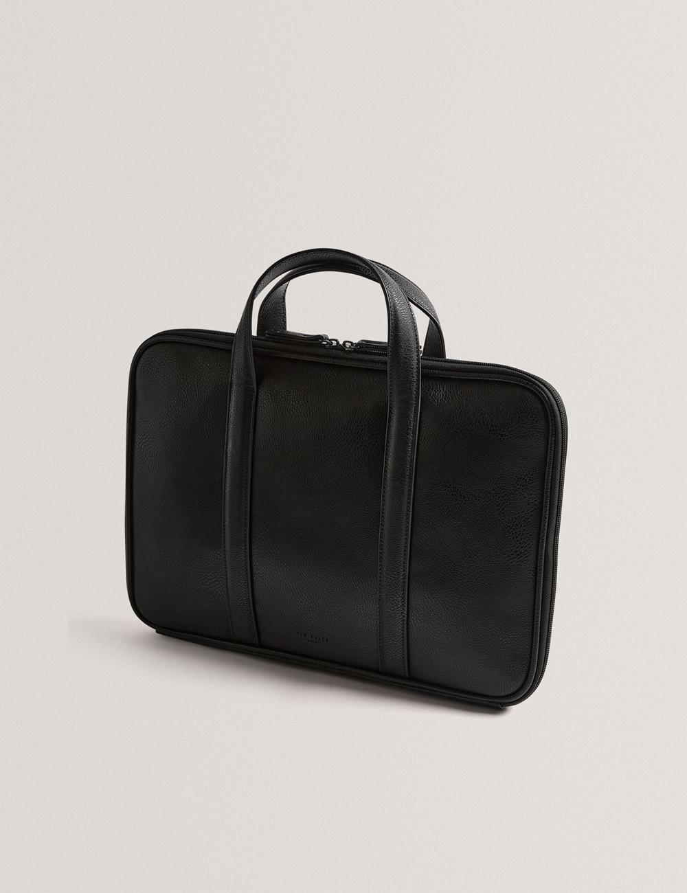 Black Ted Baker KEDRIK - Stripe Detail Faux Leather Men Document Bags | SG  8751-VLXND