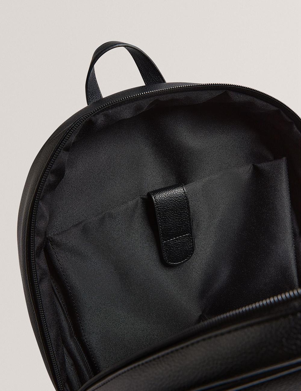 Black Ted Baker KEVIIN - Faux Leather Striped Panel Men Backpacks | SG  2714-TIWBA