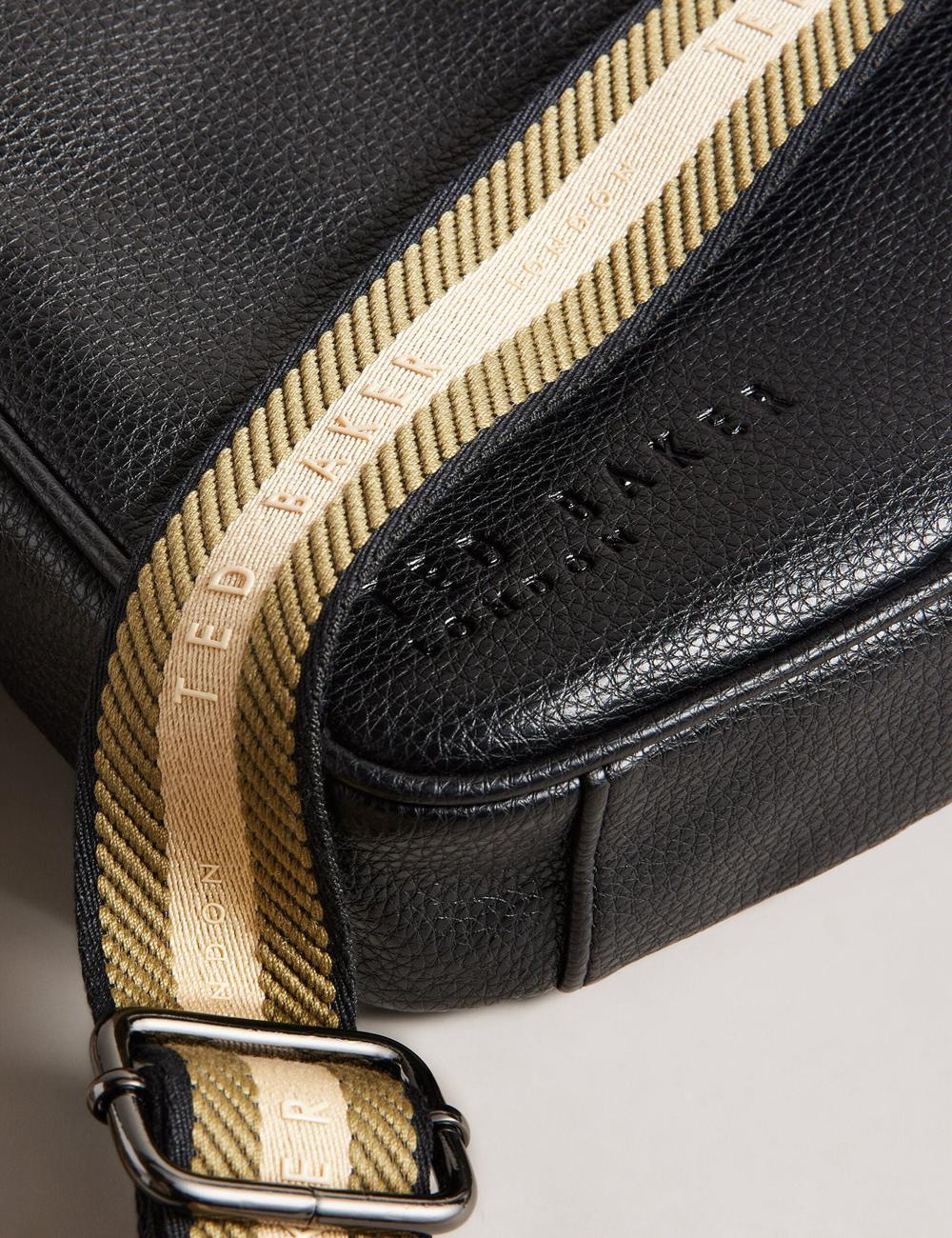 Black Ted Baker KIIAN - Small Reporter Webbing Men Shoulder Bags | SG  9124-WFEBI