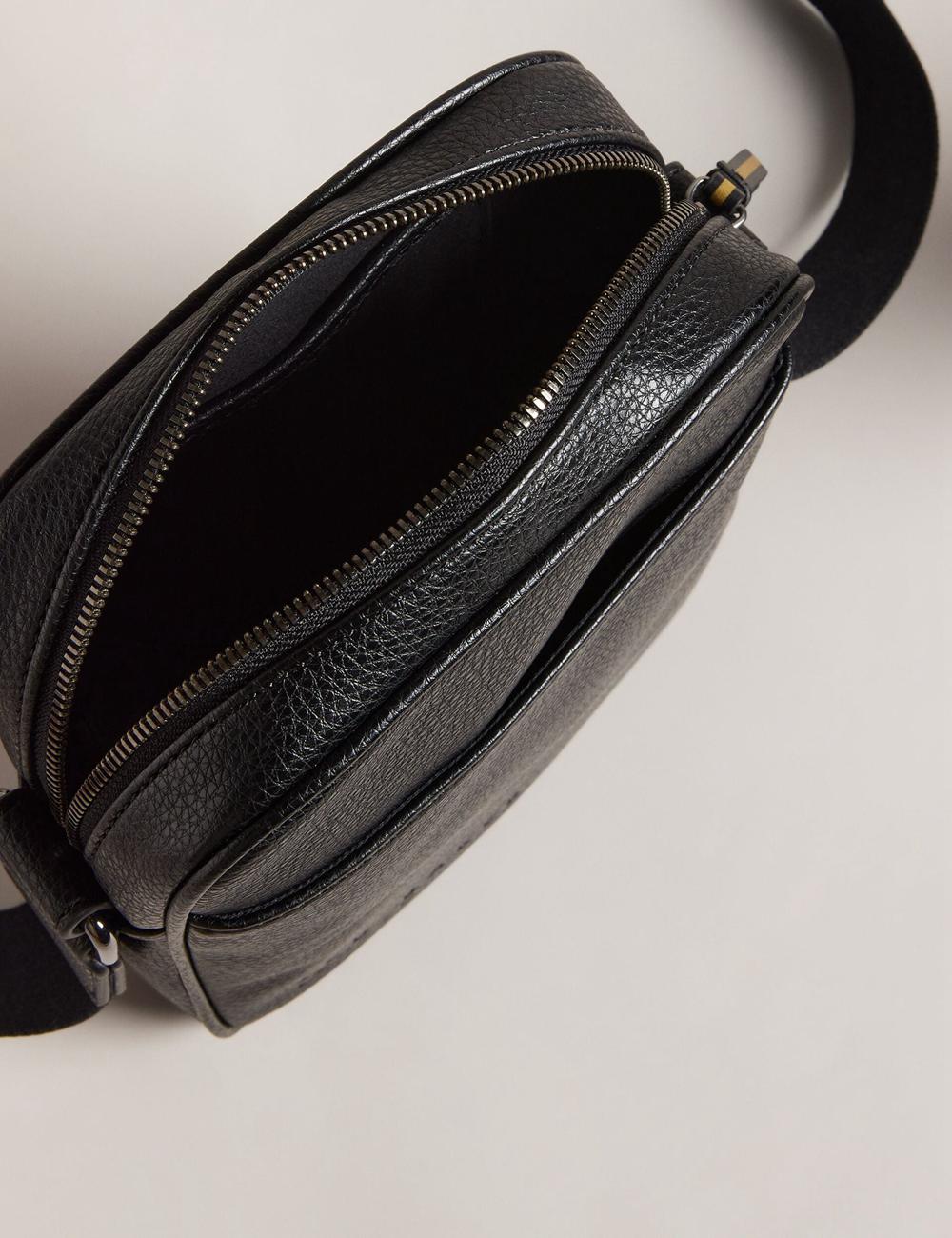 Black Ted Baker KIIAN - Small Reporter Webbing Men Shoulder Bags | SG  9124-WFEBI