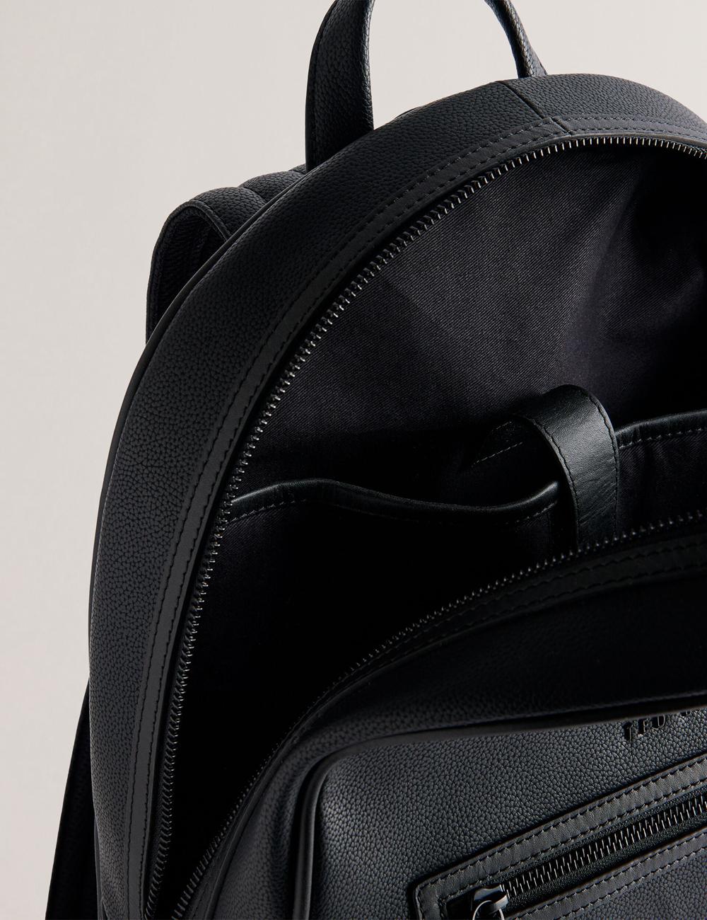 Black Ted Baker LANSEN - Textured Bonded Leather Men Backpacks | SG  0459-WFVDQ