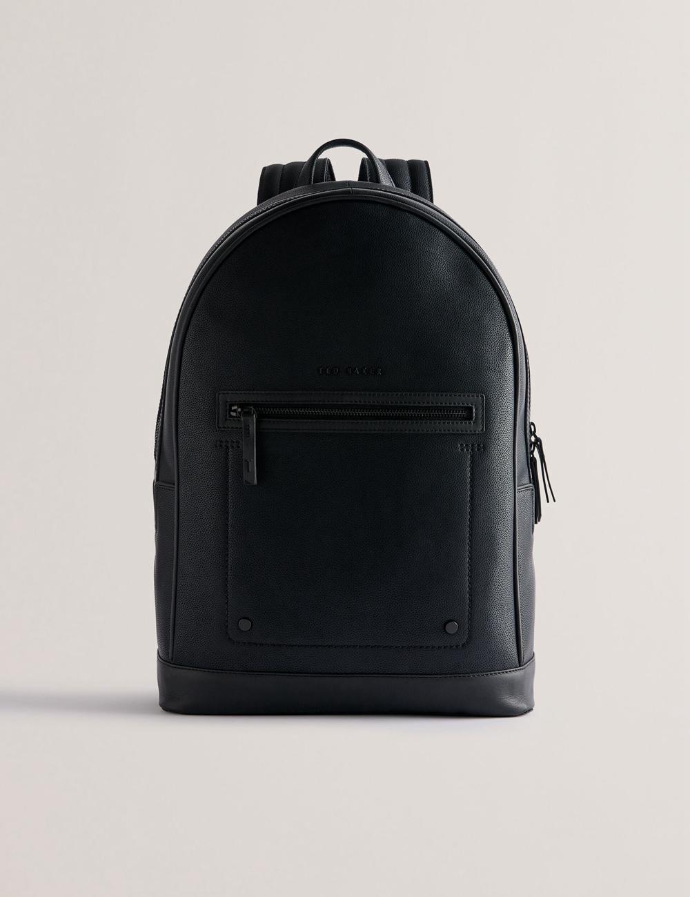 Black Ted Baker LANSEN - Textured Bonded Leather Men Backpacks | SG  0459-WFVDQ