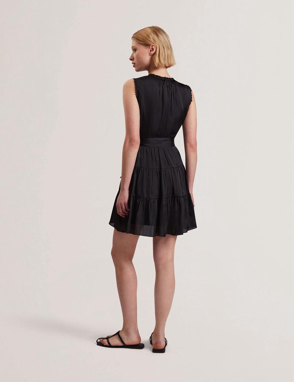Black Ted Baker OTIANA - Sleeveless Waistred Women Mini Dresses | SG  7428-VKCQT