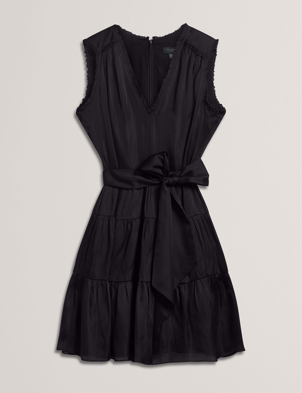 Black Ted Baker OTIANA - Sleeveless Waistred Women Mini Dresses | SG  7428-VKCQT