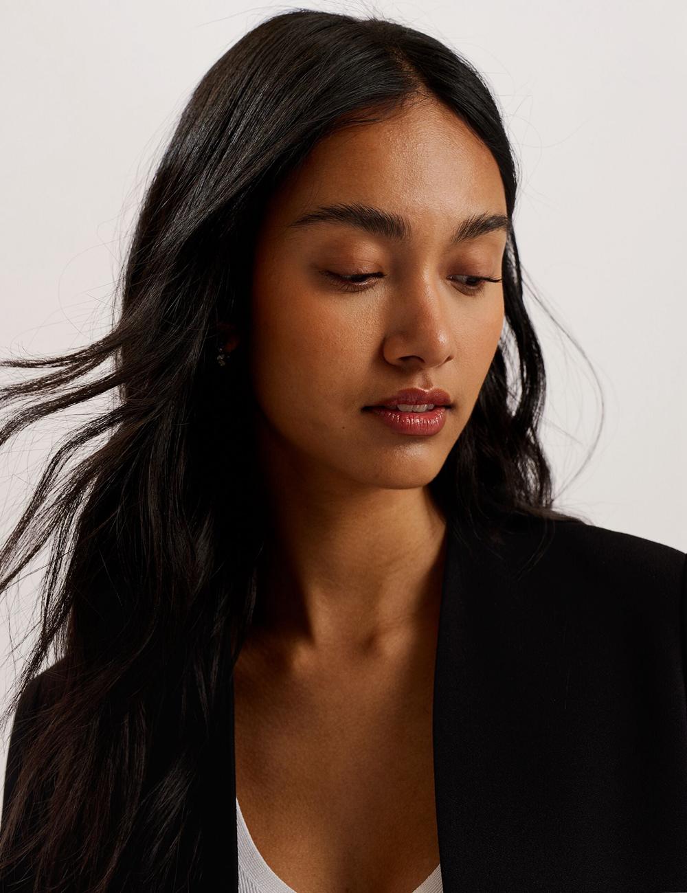 Black Ted Baker POPSY - 3/4 Sleeve Crop Women Blazers | SG  5368-NGRWA