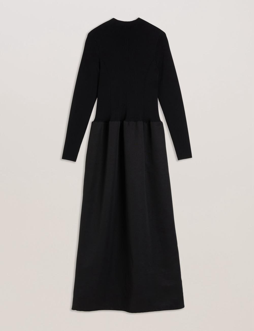Black Ted Baker PYLIA - Structured With Knitted Bodice Women Maxi Dresses | SG  7164-DLIXR