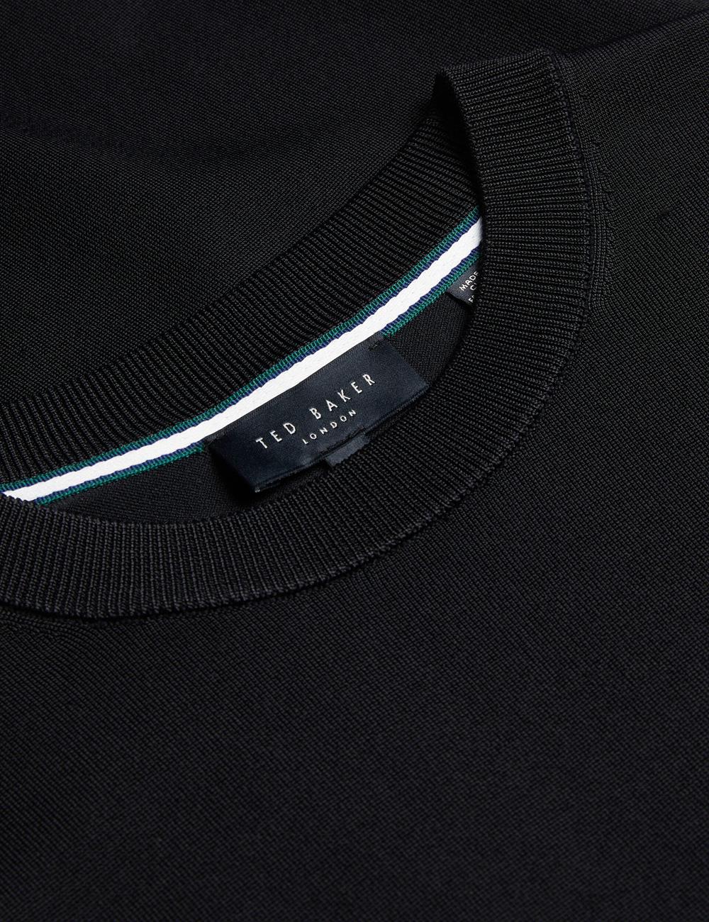 Black Ted Baker REYON - Rayon Crew Neck Short Sleeve Men T-Shirts | SG  7635-HXDGE
