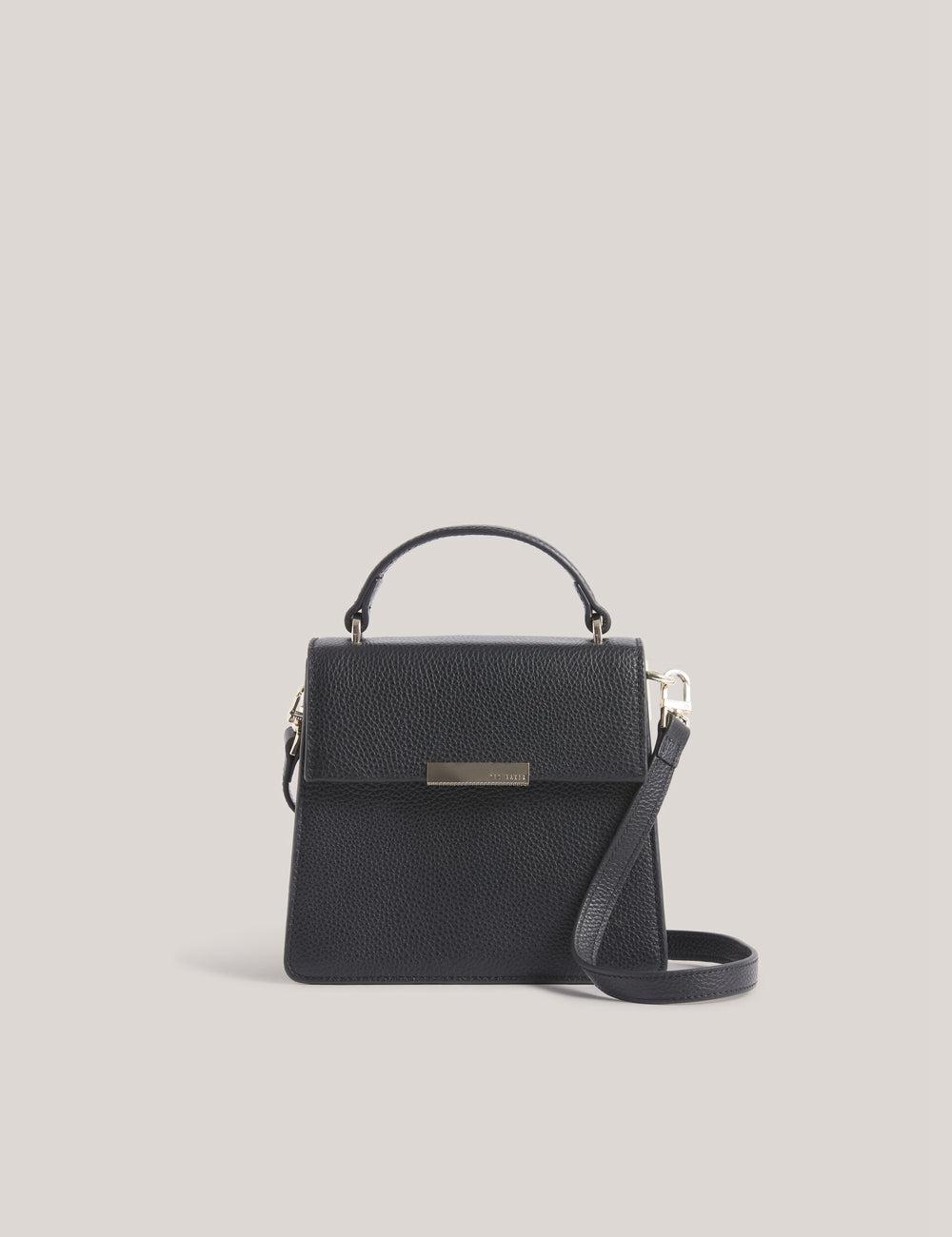 Black Ted Baker ROSELII - Small Top Handle Bar Detail Leather Women Crossbody Bags | SG  0468-NJYXC