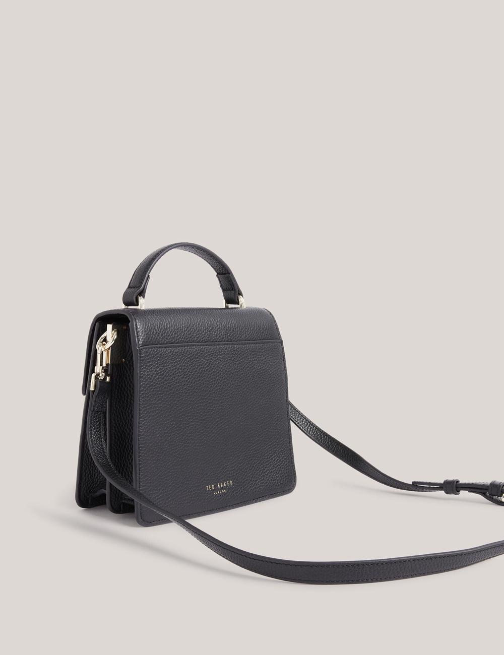 Black Ted Baker ROSELII - Small Top Handle Bar Detail Leather Women Crossbody Bags | SG  0468-NJYXC