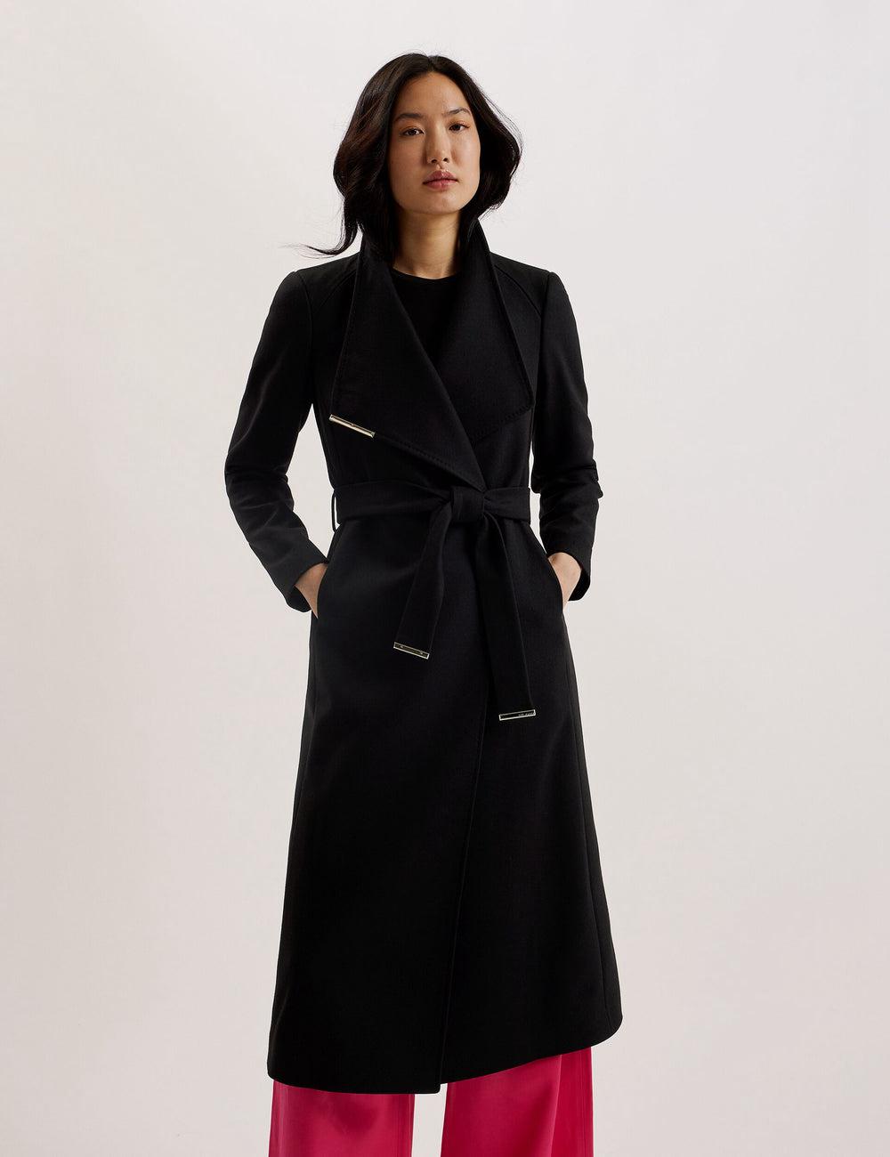 Black Ted Baker ROSELL Wool Women Wool Coats | SG  2809-RWSYF