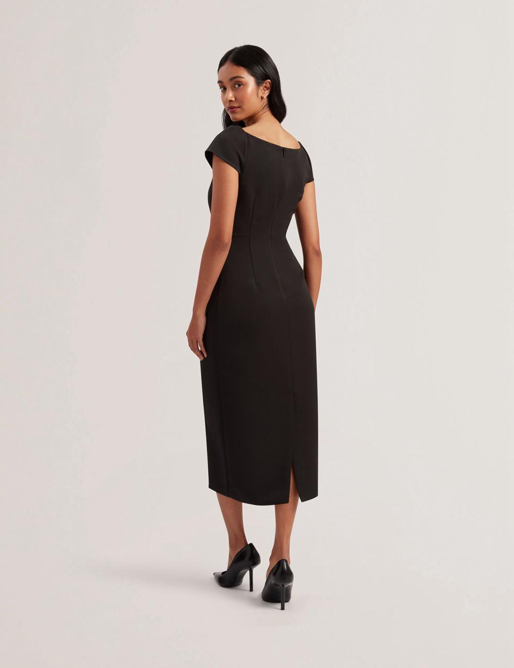 Black Ted Baker SASSARI - Tailored Cap Sleeve Column Women Midi Dresses | SG  9237-YPURX