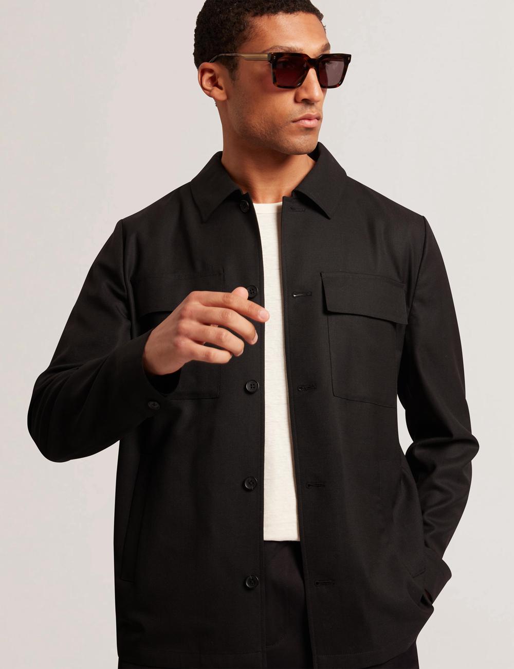 Black Ted Baker SELWYNJ - Lightweight Wool Blend Men Jackets | SG  8546-BCQMY