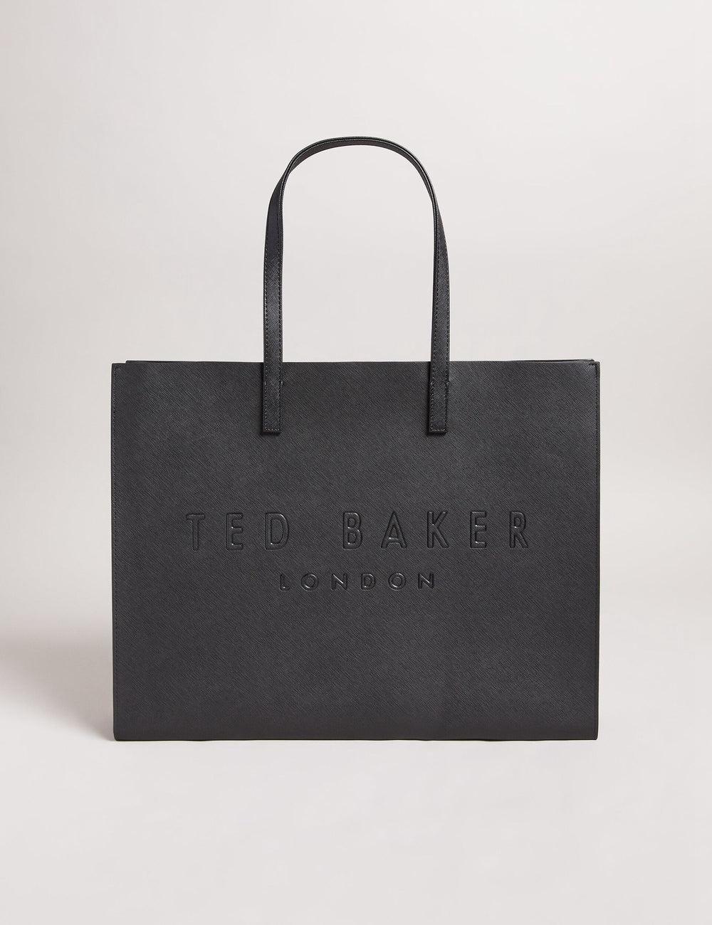 Black Ted Baker SUKICON - Textured Faux Leather Icon Women Tote Bags | SG  0946-LQDVW