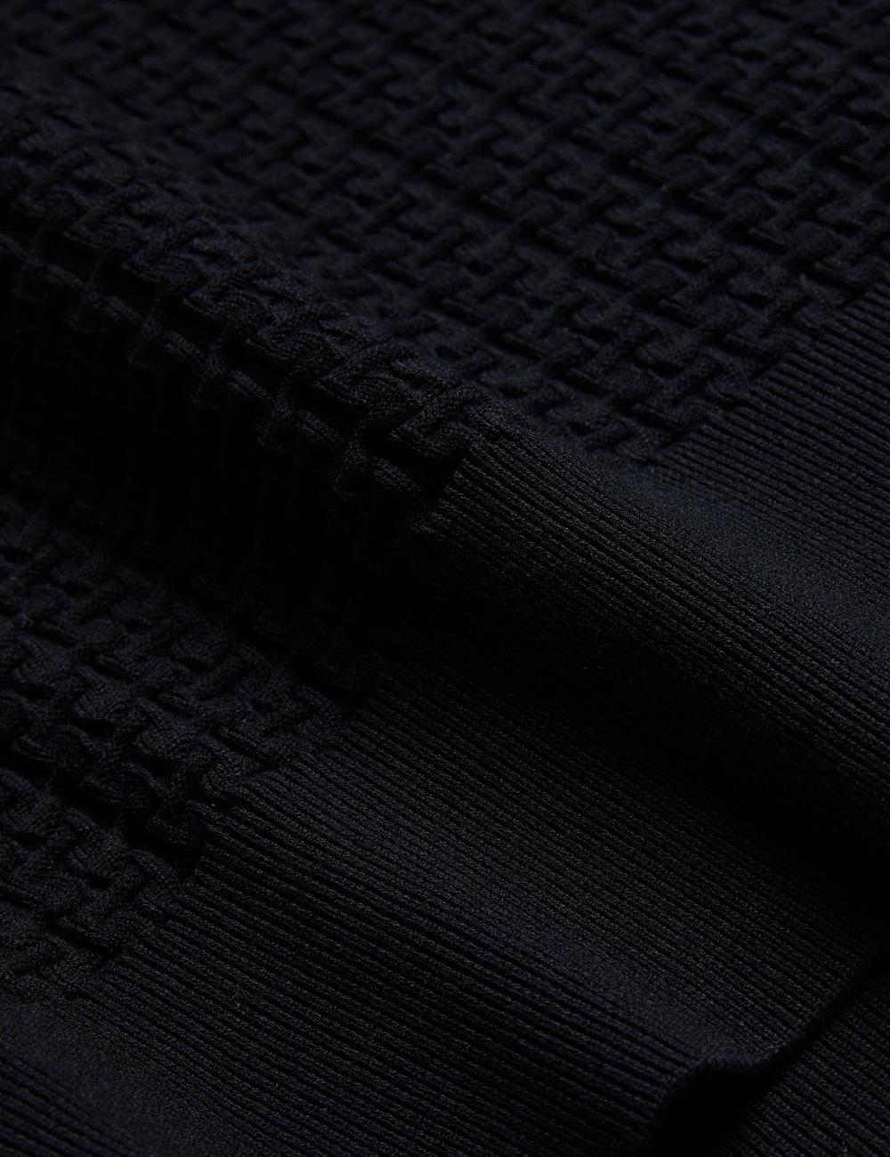 Black Ted Baker TEDTYY - Textured T Jacquard Knitted Women Jumpers | SG  5273-YWDLX