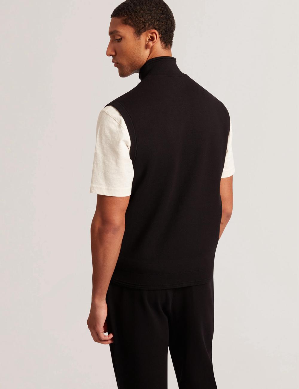 Black Ted Baker TERINCE - Zip-Through Funnel Neck Men Gillets | SG  2057-BAMZC