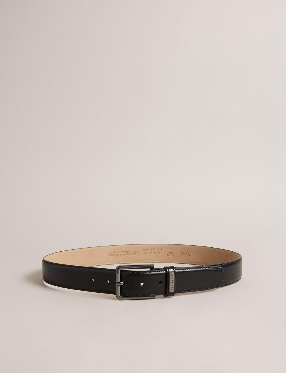 Black Ted Baker WIZERD | SG  Polished Leather With Logo Hardware Men Belts | SG  9582-UXKJS