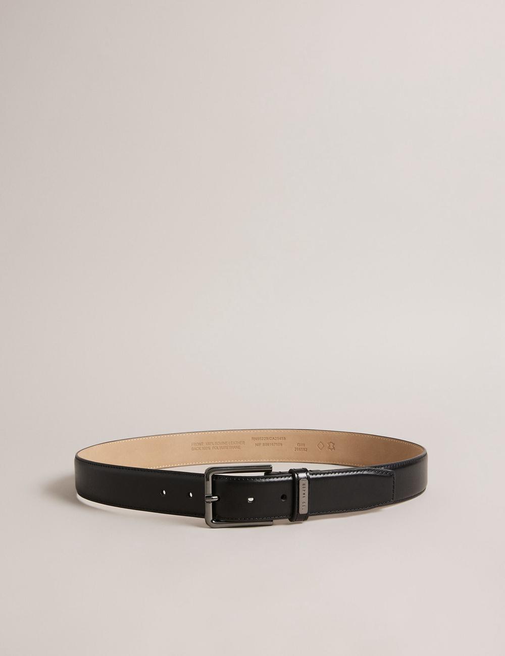 Black Ted Baker WIZERD | SG  Polished Leather With Logo Hardware Men Belts | SG  9582-UXKJS