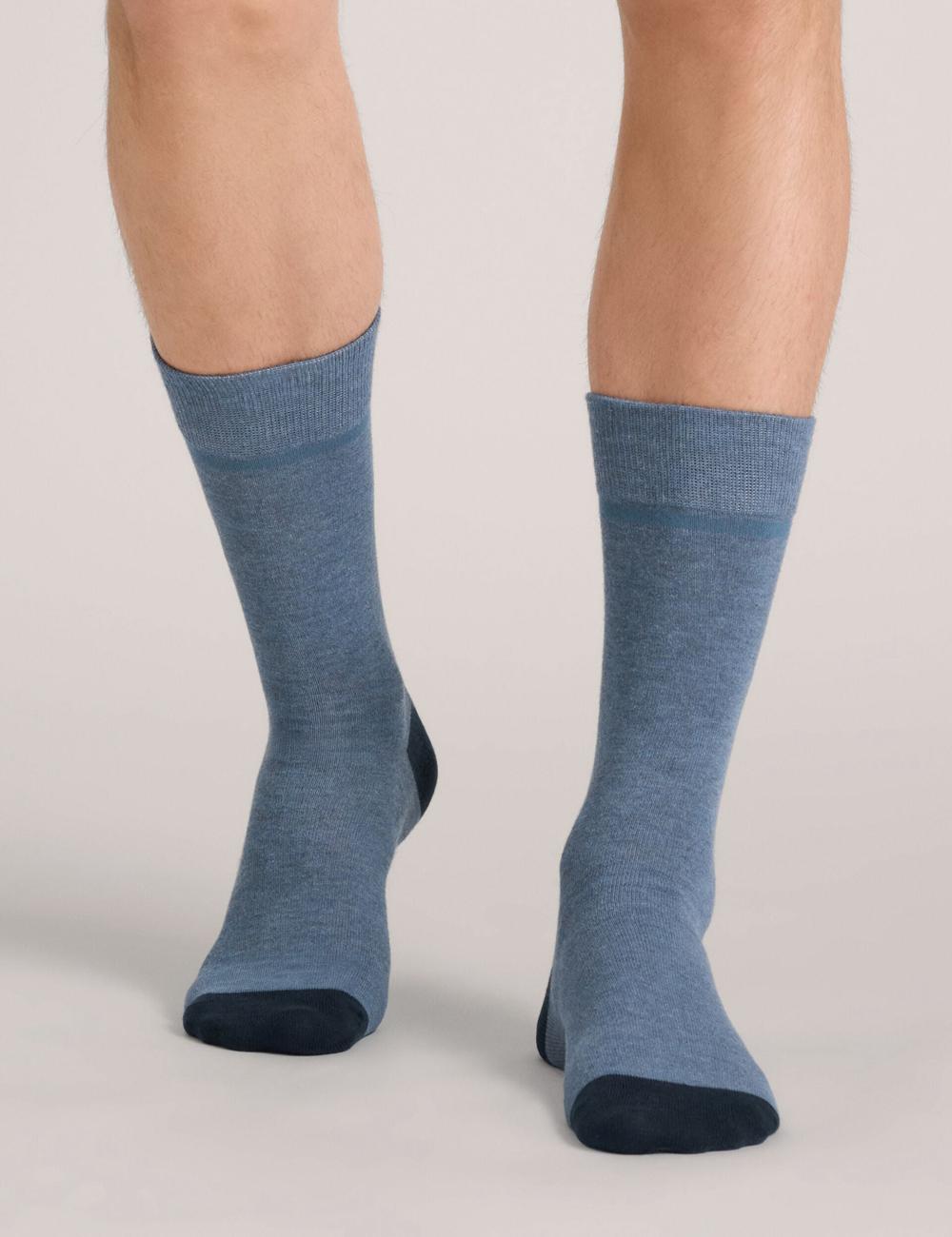Blue Ted Baker 6 Pack Cotton Rich Mixed Crew Men Socks | SG  1720-STBKY