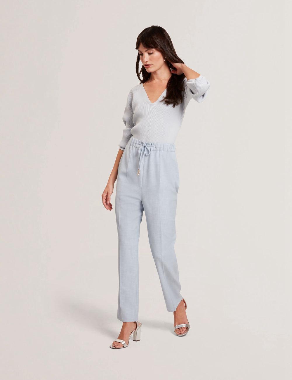 Blue Ted Baker BALLIA - Elasticated Waist Tailored Tapered Women Trousers | SG  0741-VRWHN