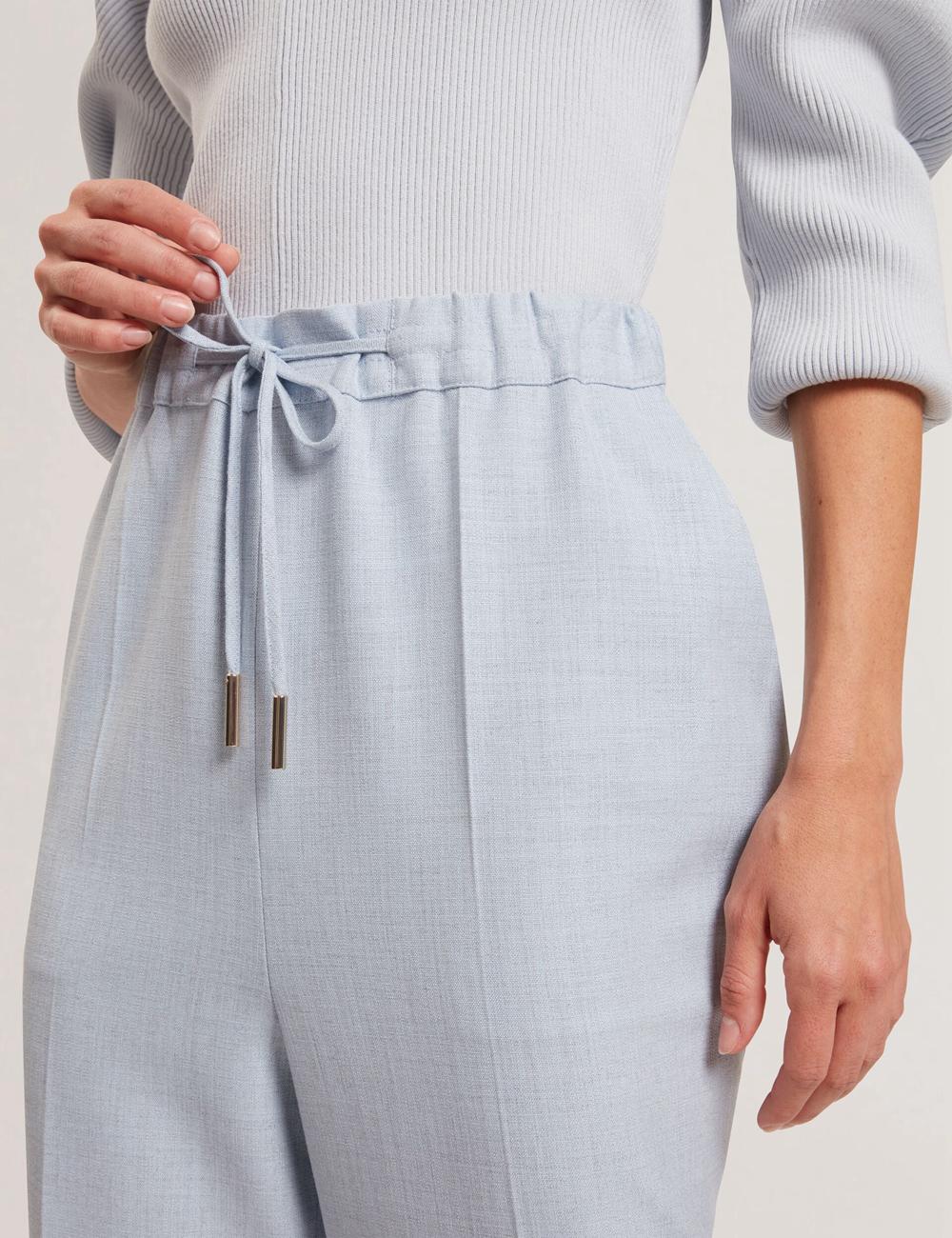 Blue Ted Baker BALLIA - Elasticated Waist Tailored Tapered Women Trousers | SG  0741-VRWHN