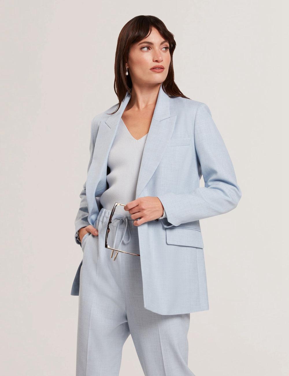 Blue Ted Baker CARNI - Relaxed Tailored Single Breasted Women Blazers | SG  9075-QJWAE