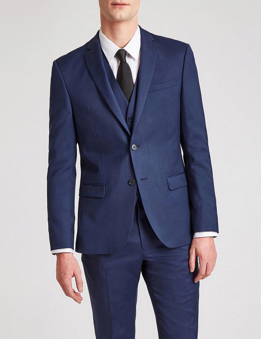 Blue Ted Baker FINLAYJS - Twill Wool Slim Fit Suit Men Jackets | SG  4937-FZEYW