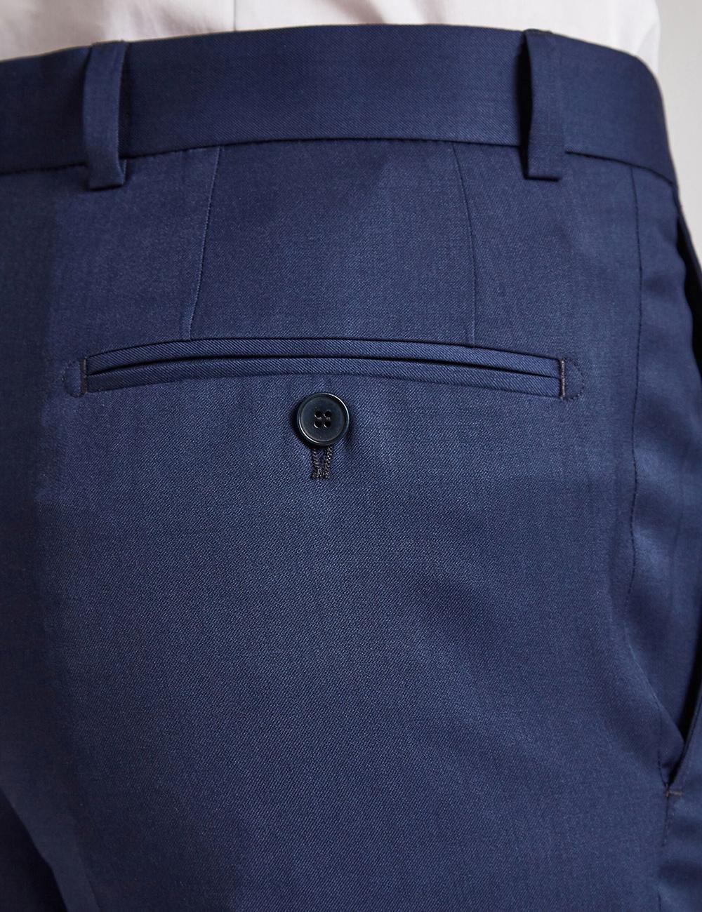 Blue Ted Baker FINLAYTS - Twill Wool Slim Fit Suit Men Trousers | SG  5839-EAOPI
