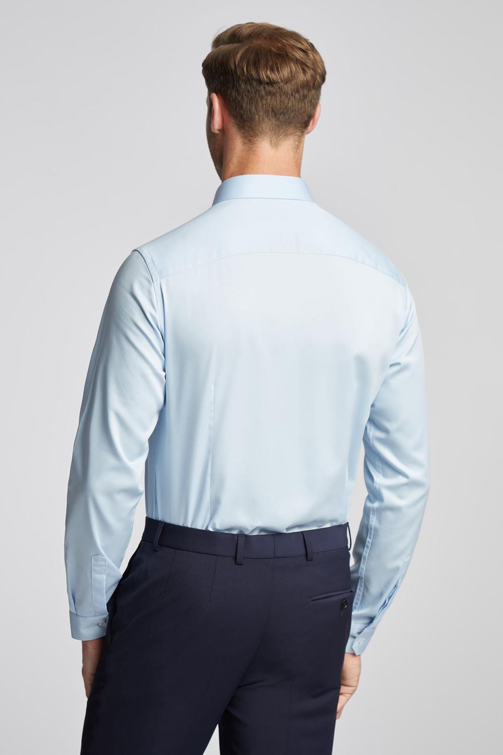 Blue Ted Baker ISLA - Slim Fit Pure Cotton Men Formal Shirts | SG  3520-AGSOC