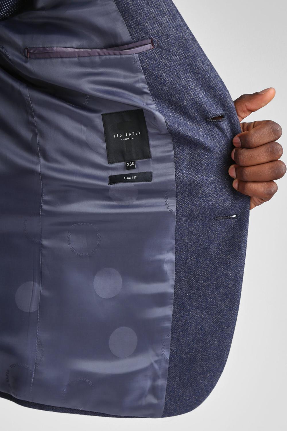 Blue Ted Baker TIANJS - Textured Wool Blend Tailored Men Blazers | SG  7239-AFGHK