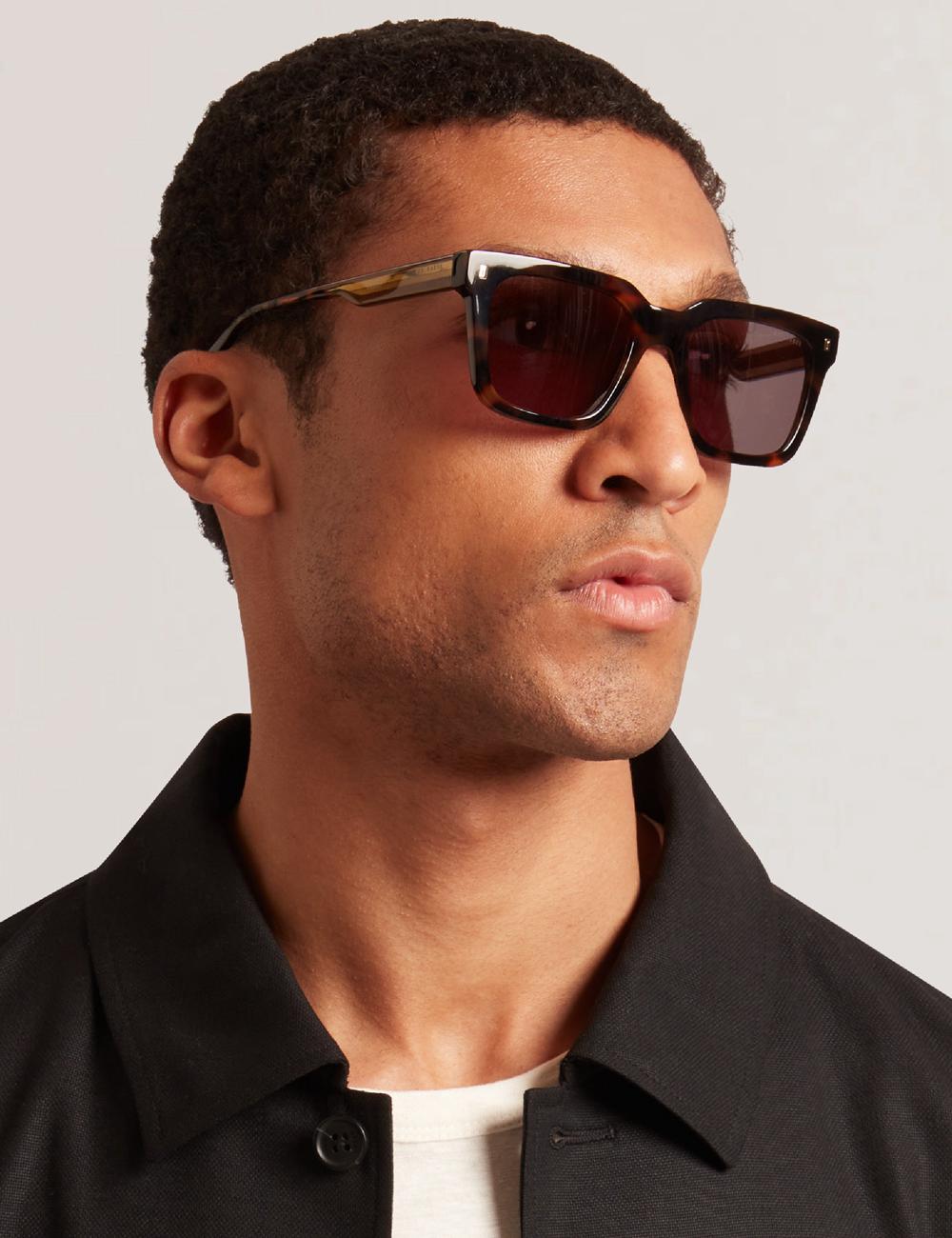 Brown Ted Baker CAIN - Chunky Square Two Tone Men Sunglasses | SG  3210-TFZUJ