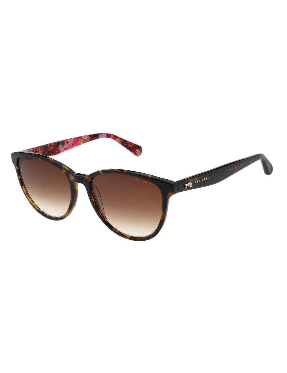 Brown Ted Baker FLORI - Classic Round Print Detail Women Sunglasses | SG  2049-ZDOXV