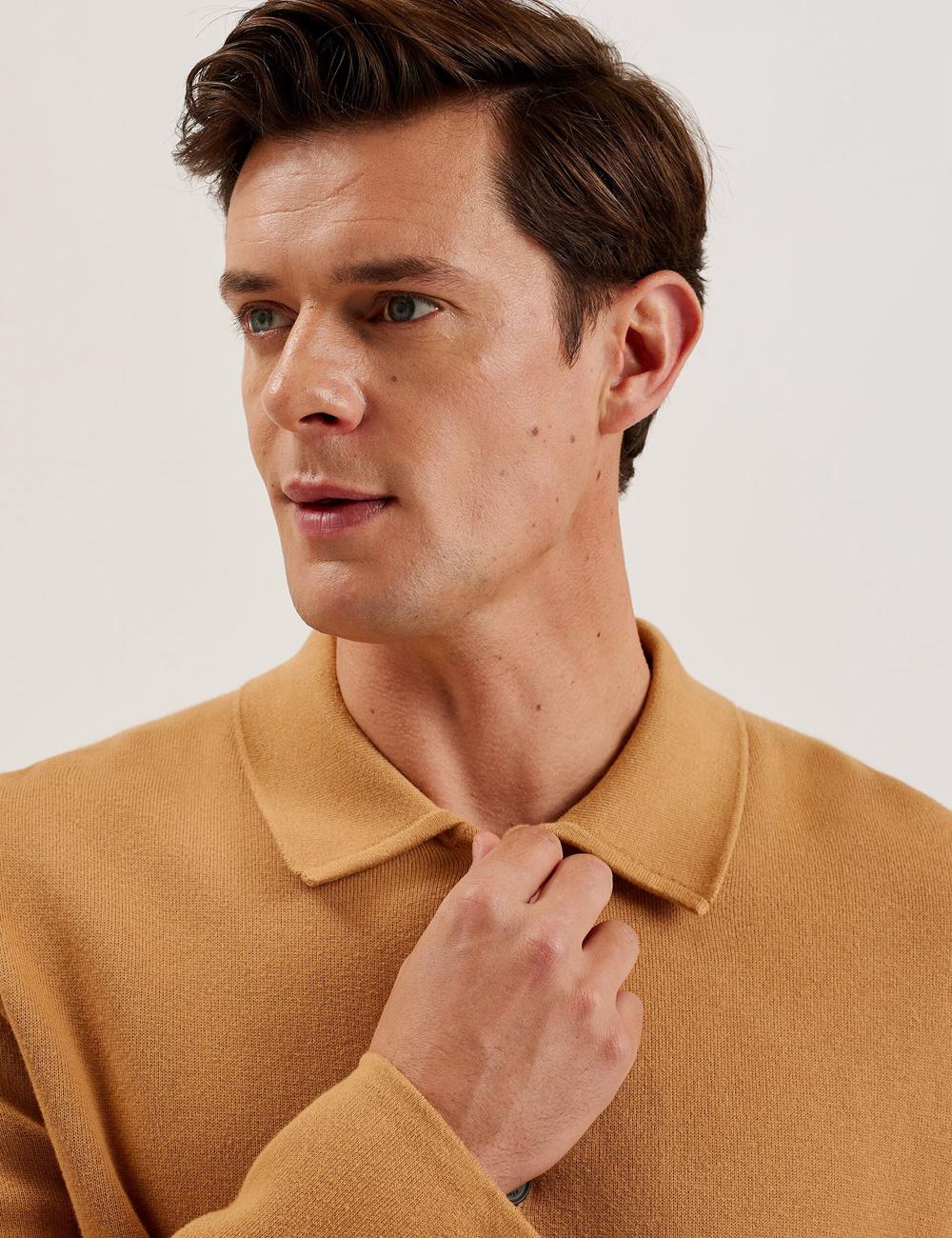 Brown Ted Baker FREDER - Knitted Cotton Blend Men Overshirts | SG  4753-AKQBP